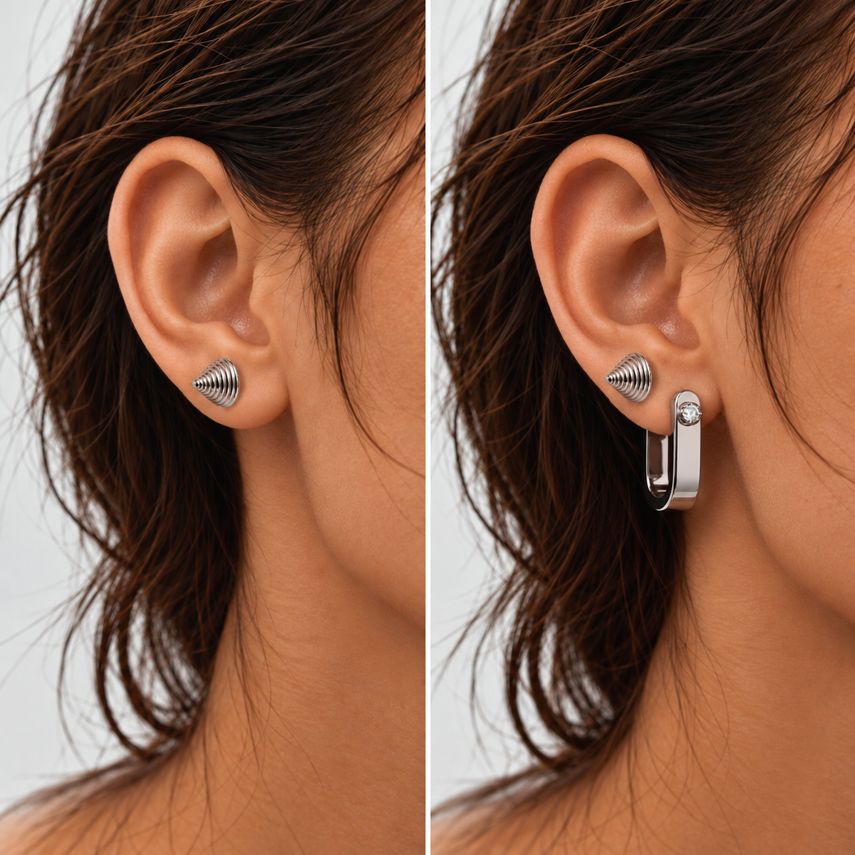 MY LOBE STUDS – SILVER SPIKE
