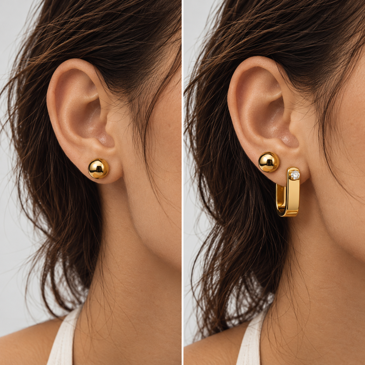 MY LOBE STUDS – GOLD SPHERE